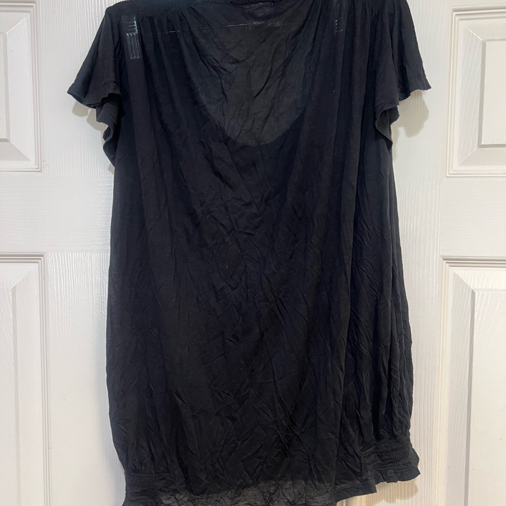 VNTG John Galliano Skull Embroidered Black Smocked Bottom Grunge goth Top ZS M - Picture 5 of 12